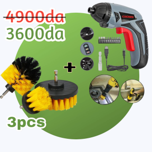 Visseuse A Batterie 3.6V USB – Ct22055 – Gris avec kit de 3 brosse